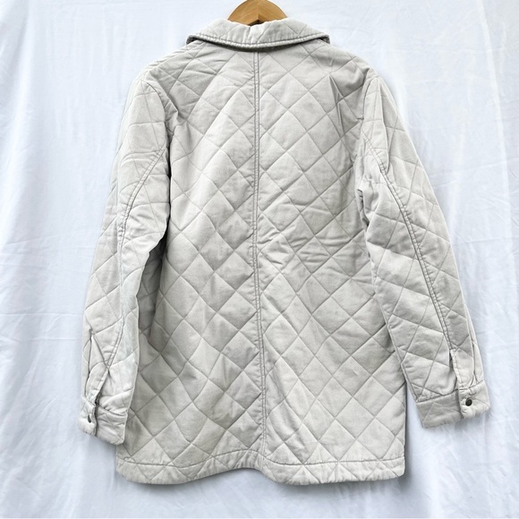 ANTHROPOLOGIE x JOIE DIAMOND QUILTED COTTON BARN JACKET LIGHT KHAKI LARGE - Picture 4 of 4